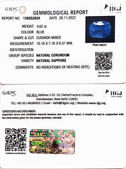 4.62/CT Natural Blue Sapphire with Govt Lab Certificate-BLUSA9U